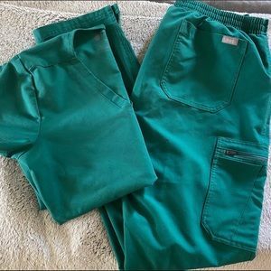 Hunter green figs scrubs set